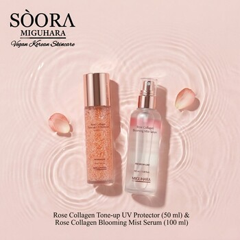 MIGUHARA Rose Collagen Tone Up UV Protector 50ml + Rose Collagen Blooming Mist Serum 